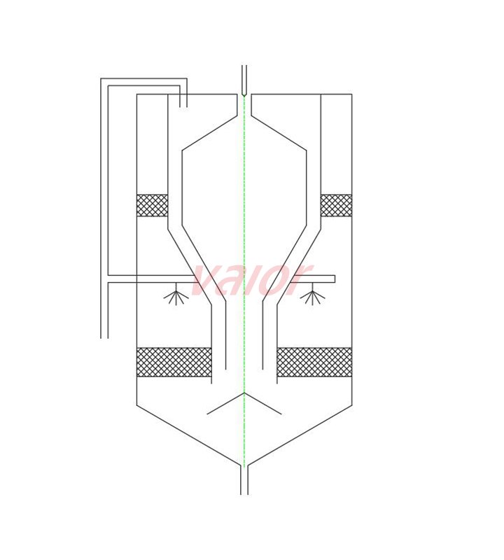 A simple line drawing of inert gas system scrubber for liquid cargo handling.