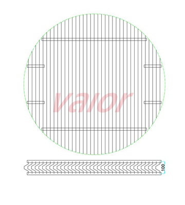 A chevron demister drawing with 100mm plate height.