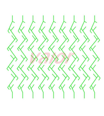 A high efficiency chevron plate with multi bends and hooks.