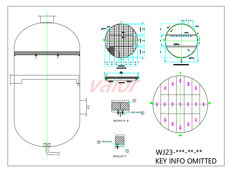 DN3000 EXPANDER FEED SEPARATOR, DEMISTER & SUPPORT DETAIL.