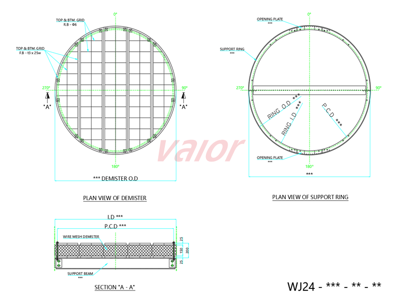 A demister drawing for Songkhla Gas Separation Plant.