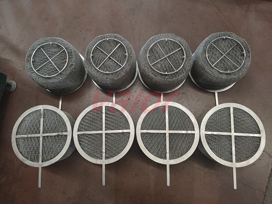 Four pcs of aeration tank demisters show the top side and the other 4 show the bottom side.