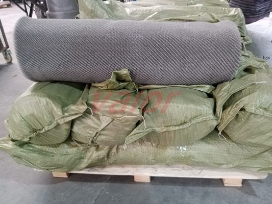 A roll of corrugated knitted wire mesh in 1200mm width.