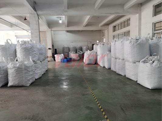 This photo shows a part of our metal pall ring stock.